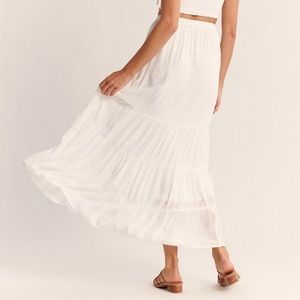 Tiered High Low Maxi Skirt